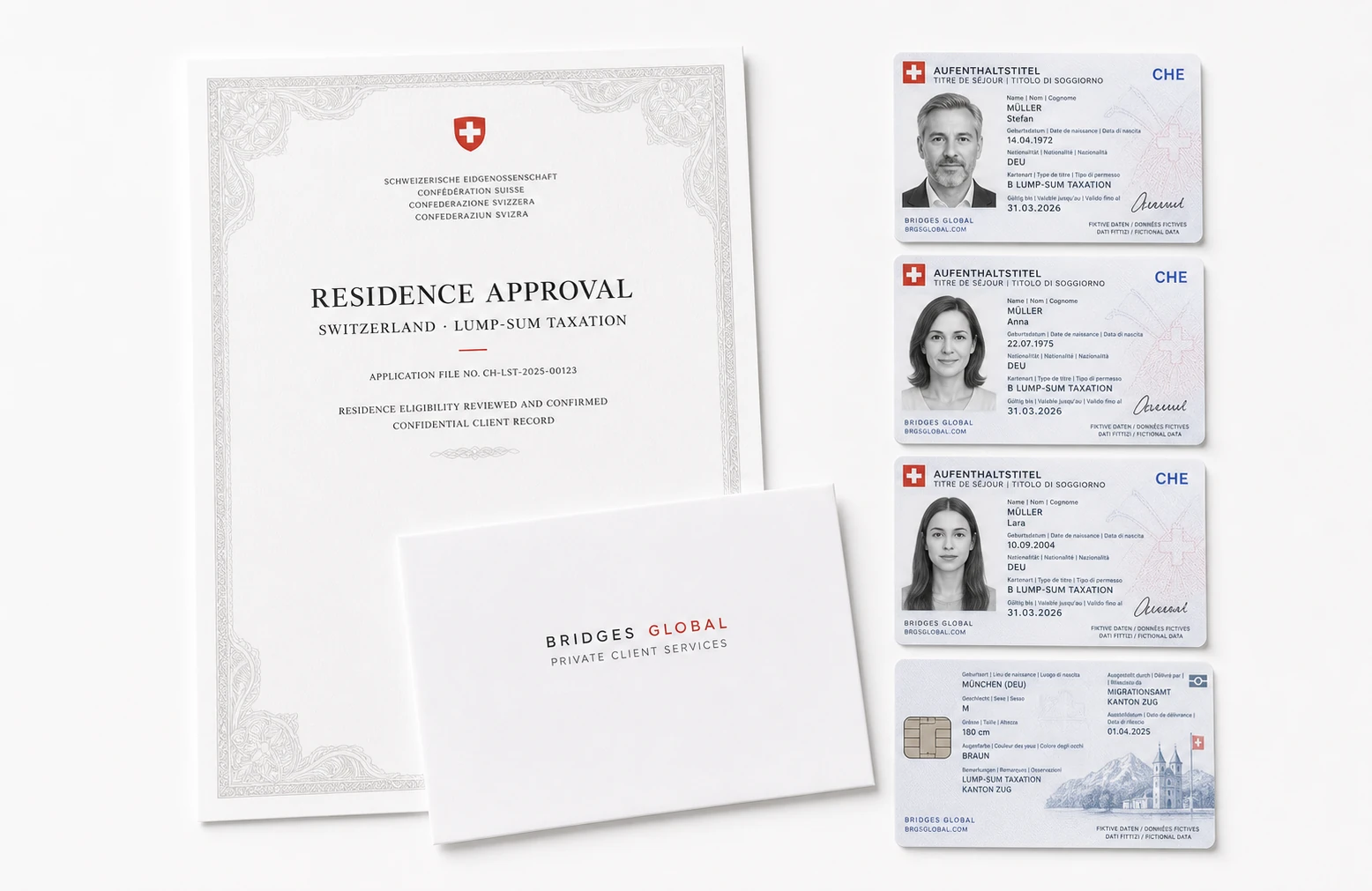 A Swiss category B residence permit and a BRIDGES GLOBAL envelope