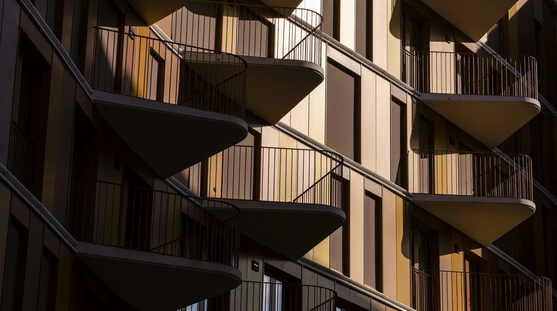 Apartment building with balconies in Vienna