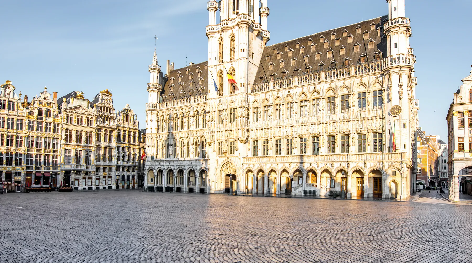 The Grand Place in Brussels in the morning