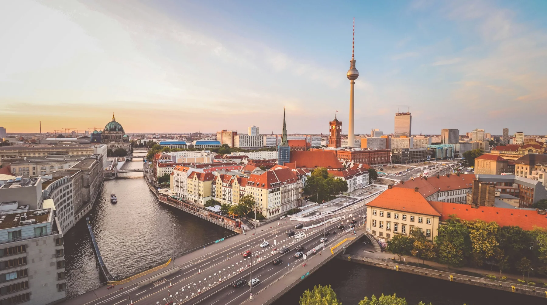 Berlin: the Spree and the TV tower