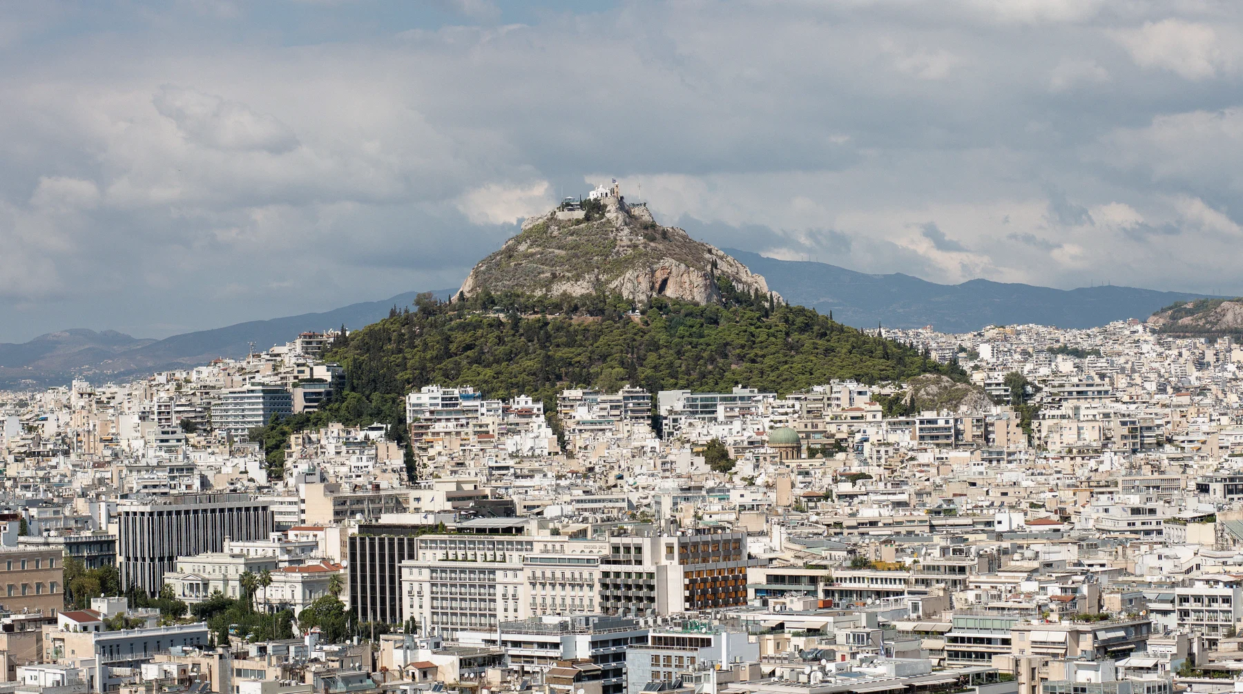 Residential districts of Athens and Lycabettus Hill