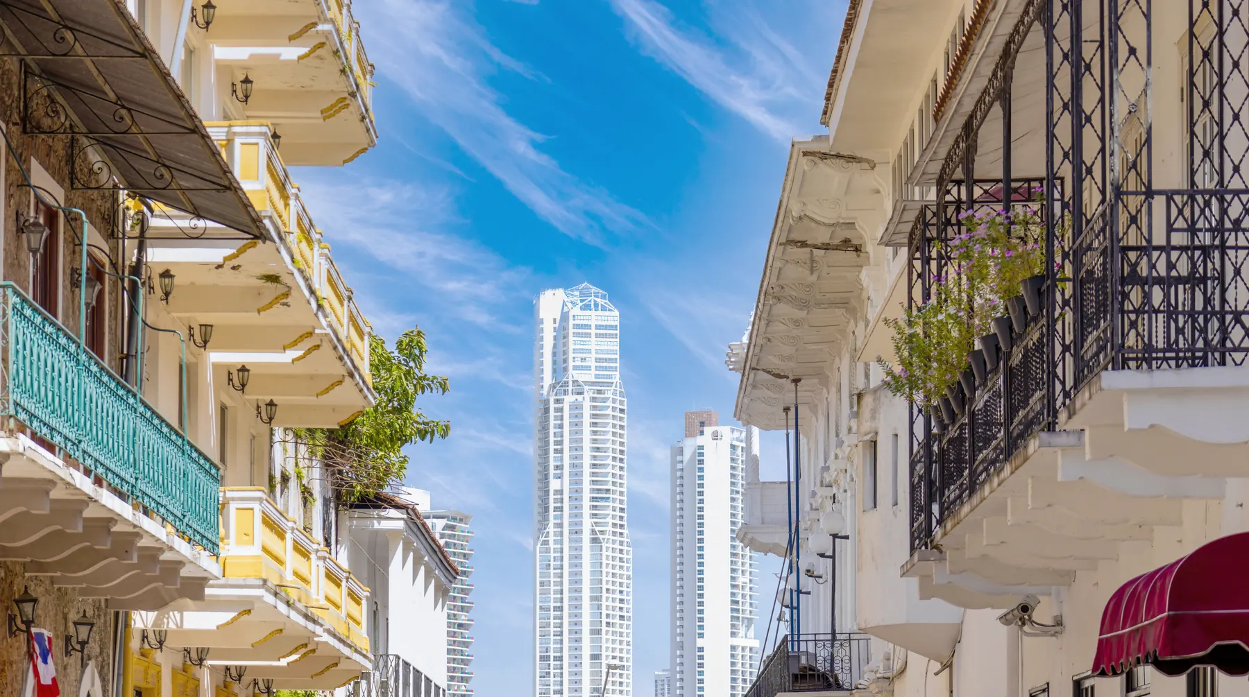 A street in the old town of Casco Viejo, Panama