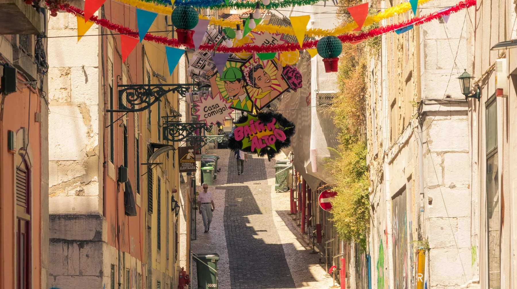 Narrow street in old Lisbon