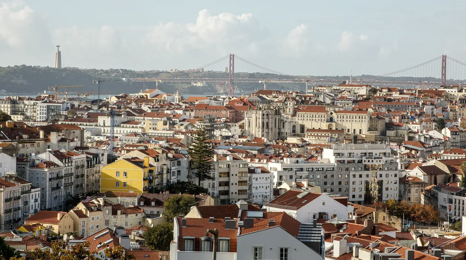 The rooftops of central Lisbon