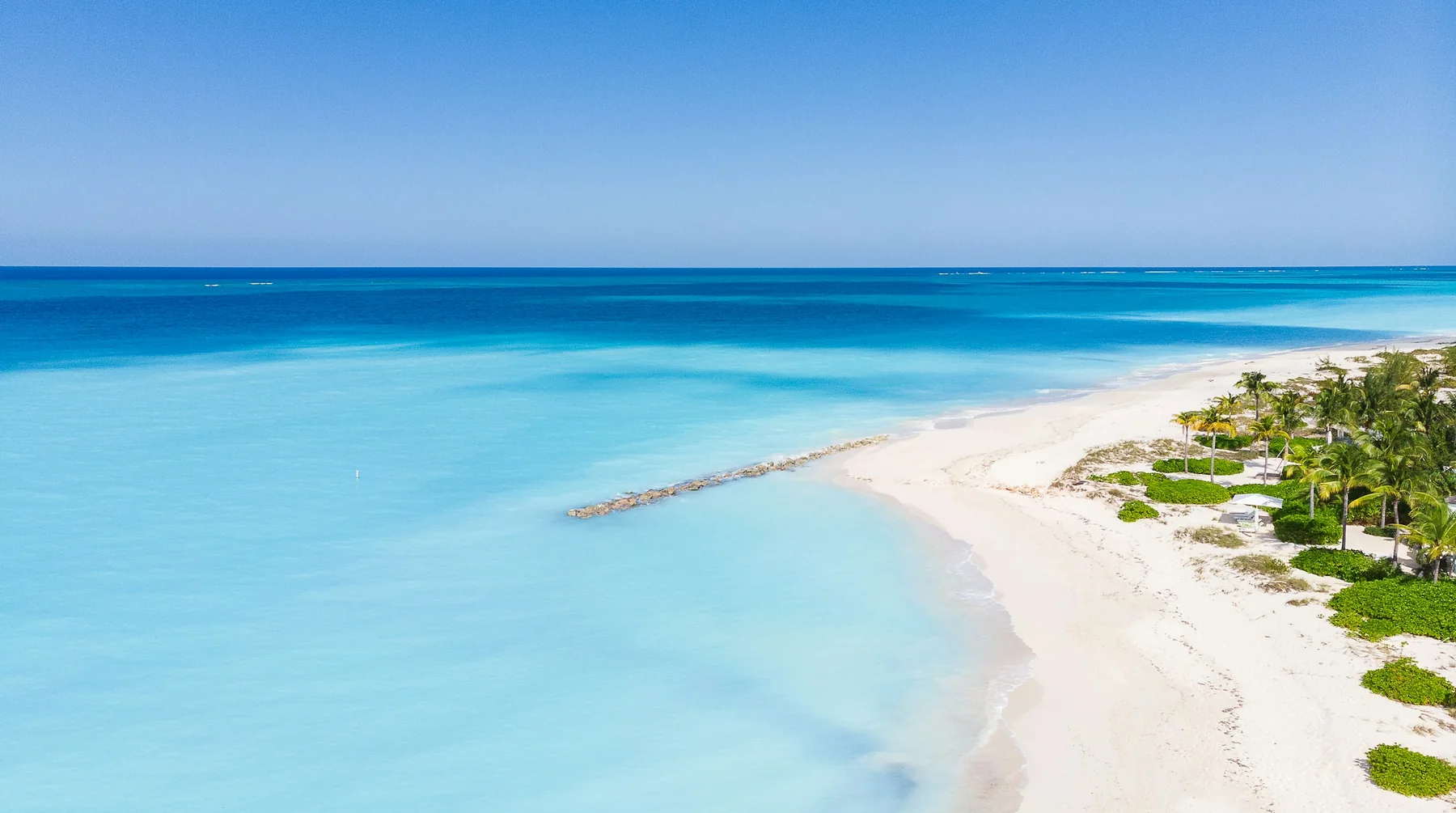 Turks and Caicos coastline from above