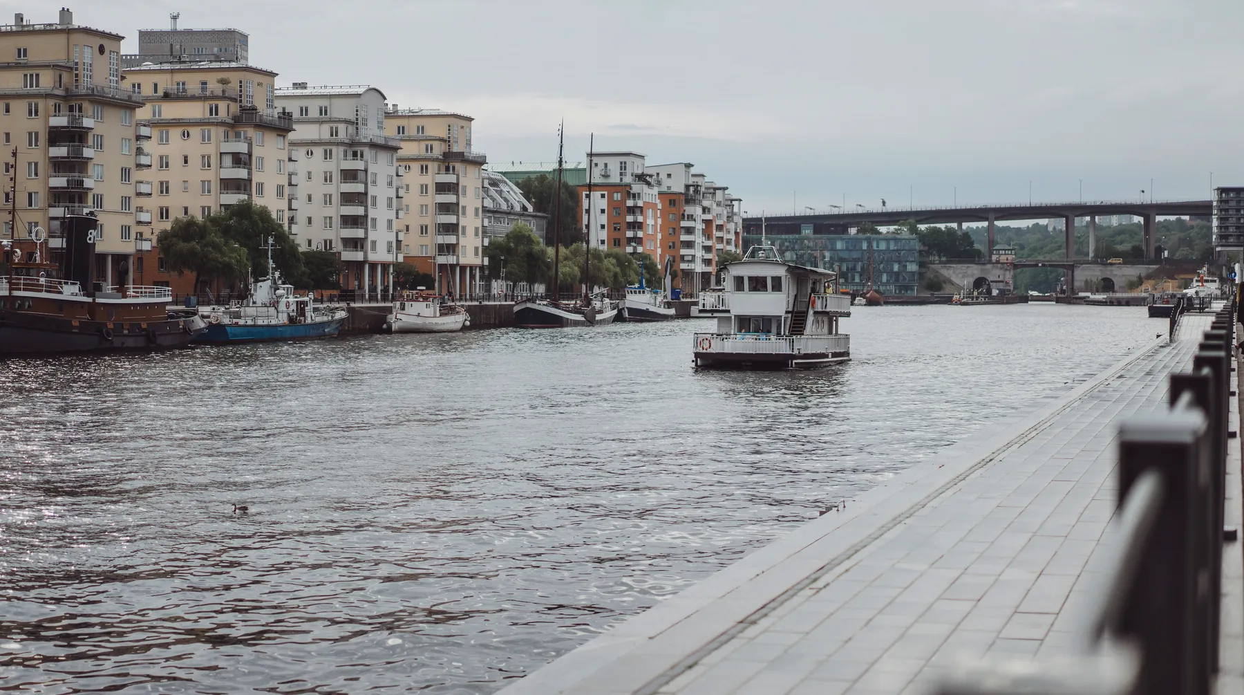 The Stockholm waterfront and yachts at the pier