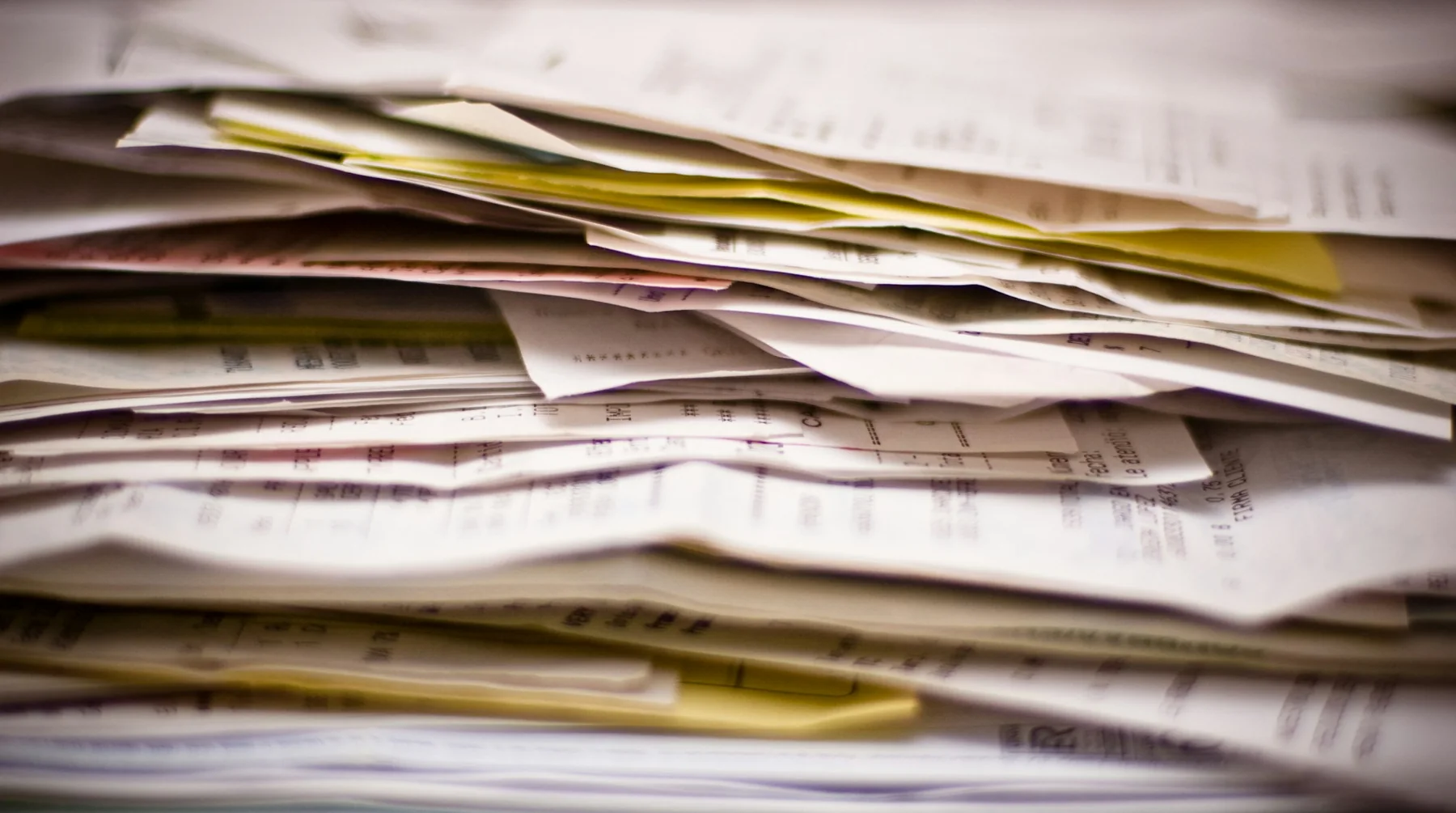 A stack of financial documents