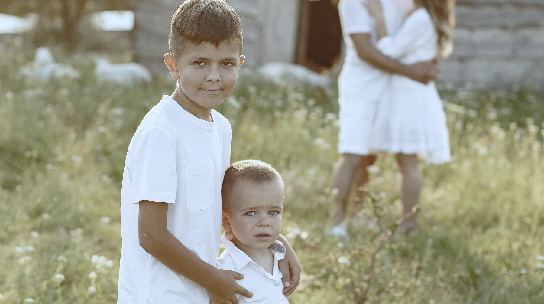 The family after the move: their son started school in October