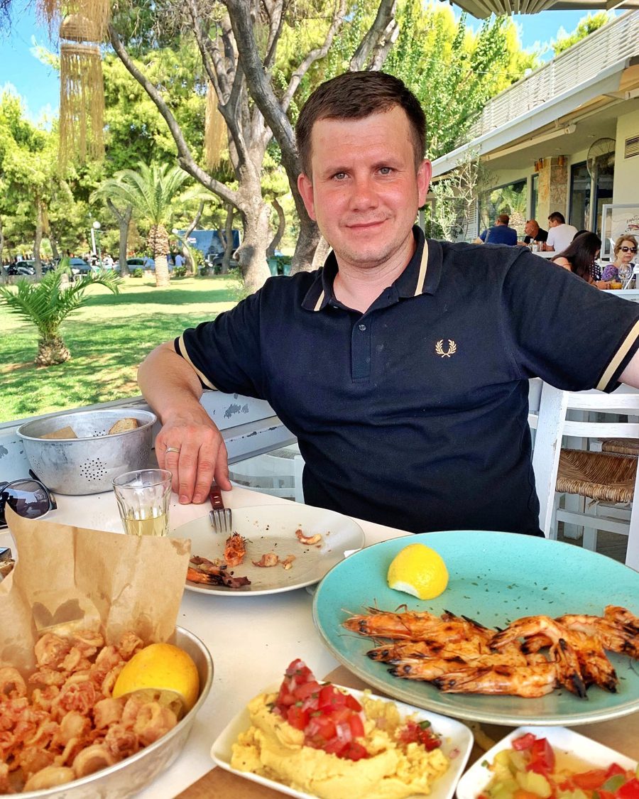 Sergey Evdokimov, Dinner by the sea, Vouliagmeni