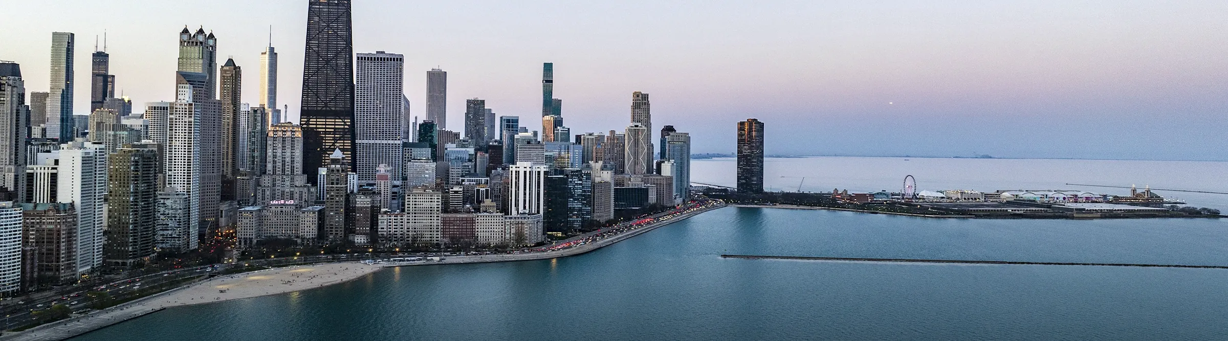 Chicago, towers on Lake Michigan