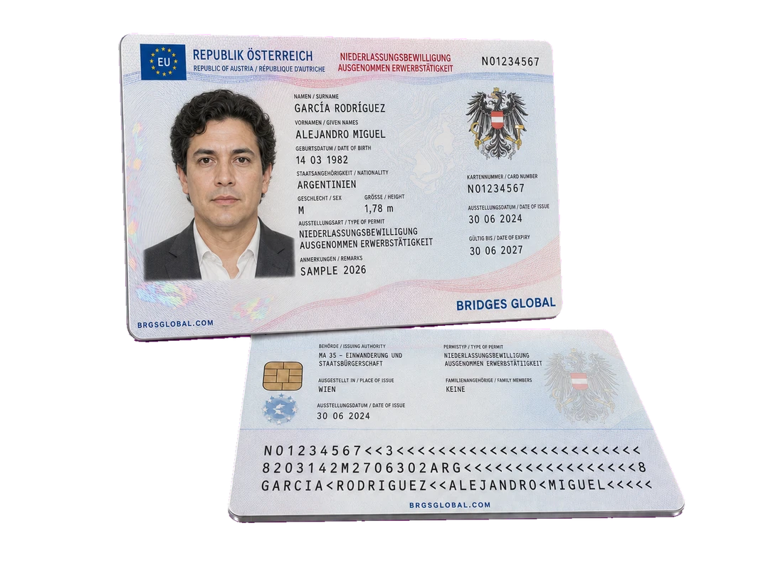 An Austrian residence card for the financially independent