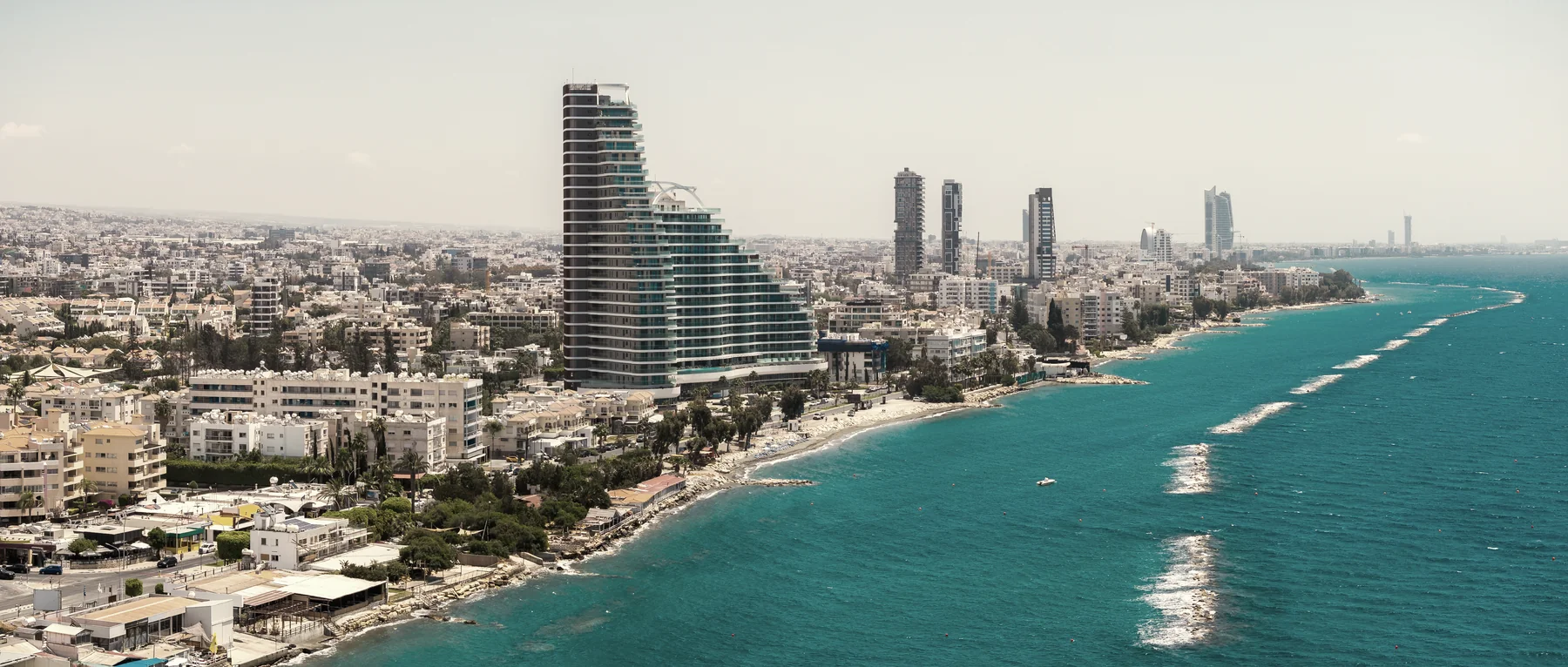 Limassol: the seafront and the sea, one of the BRIDGES offices
