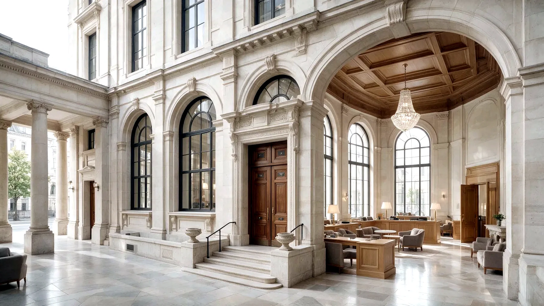 A classical European banking hall
