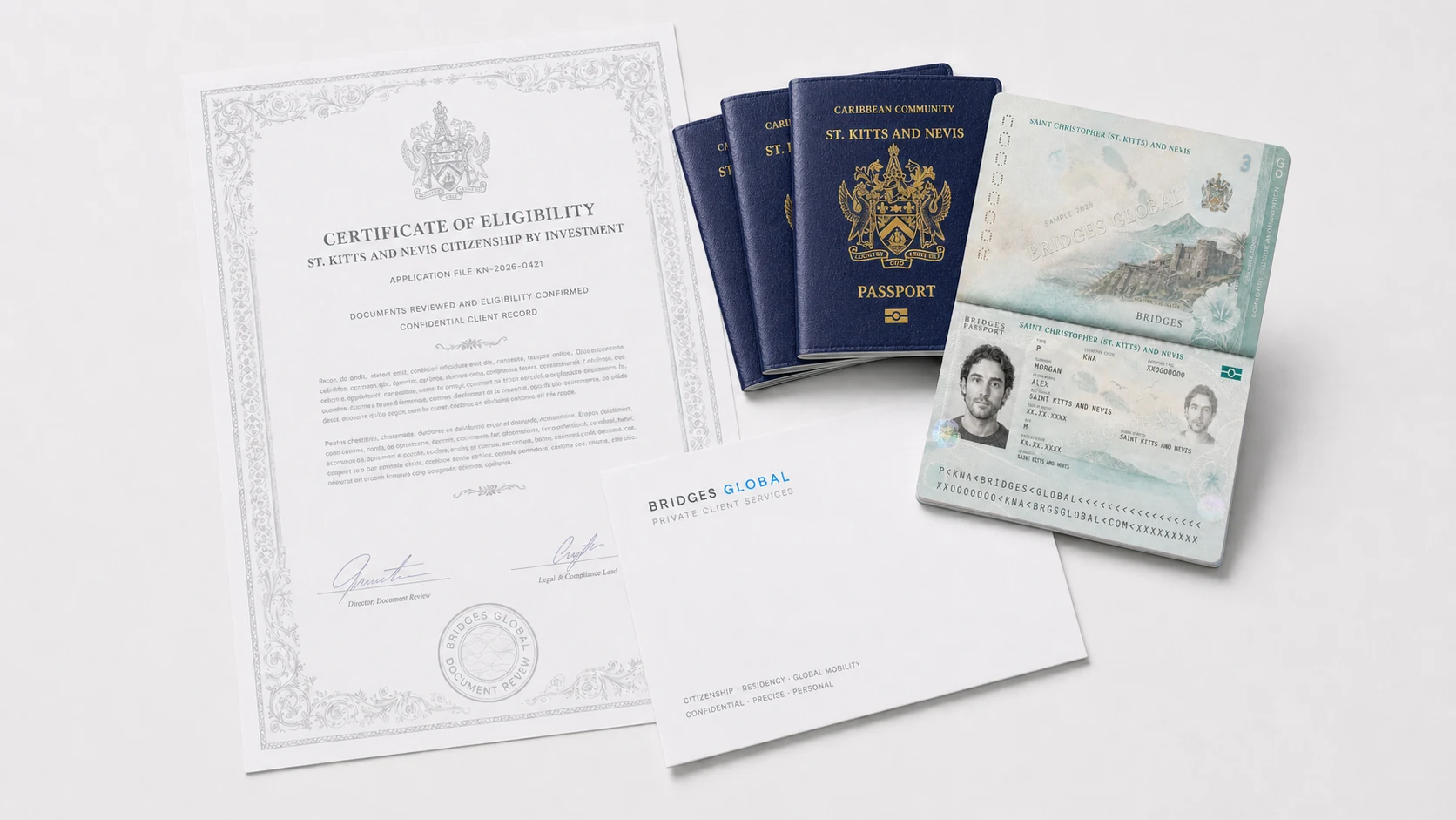 The set of documents for the Saint Kitts and Nevis citizenship programme