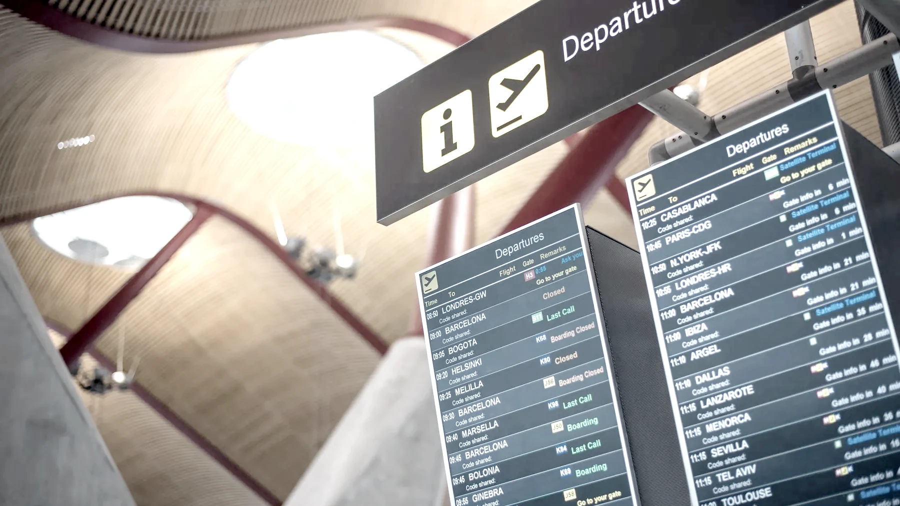 A departures board at an airport — leaving the old tax jurisdiction and the physical move